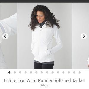 Lululemon wind runnier soft shell in white with removable hooded vest - two in 1